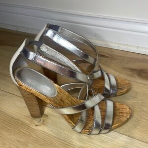 Coach Angel  Silver Strappy Sandal Size 7.5 B